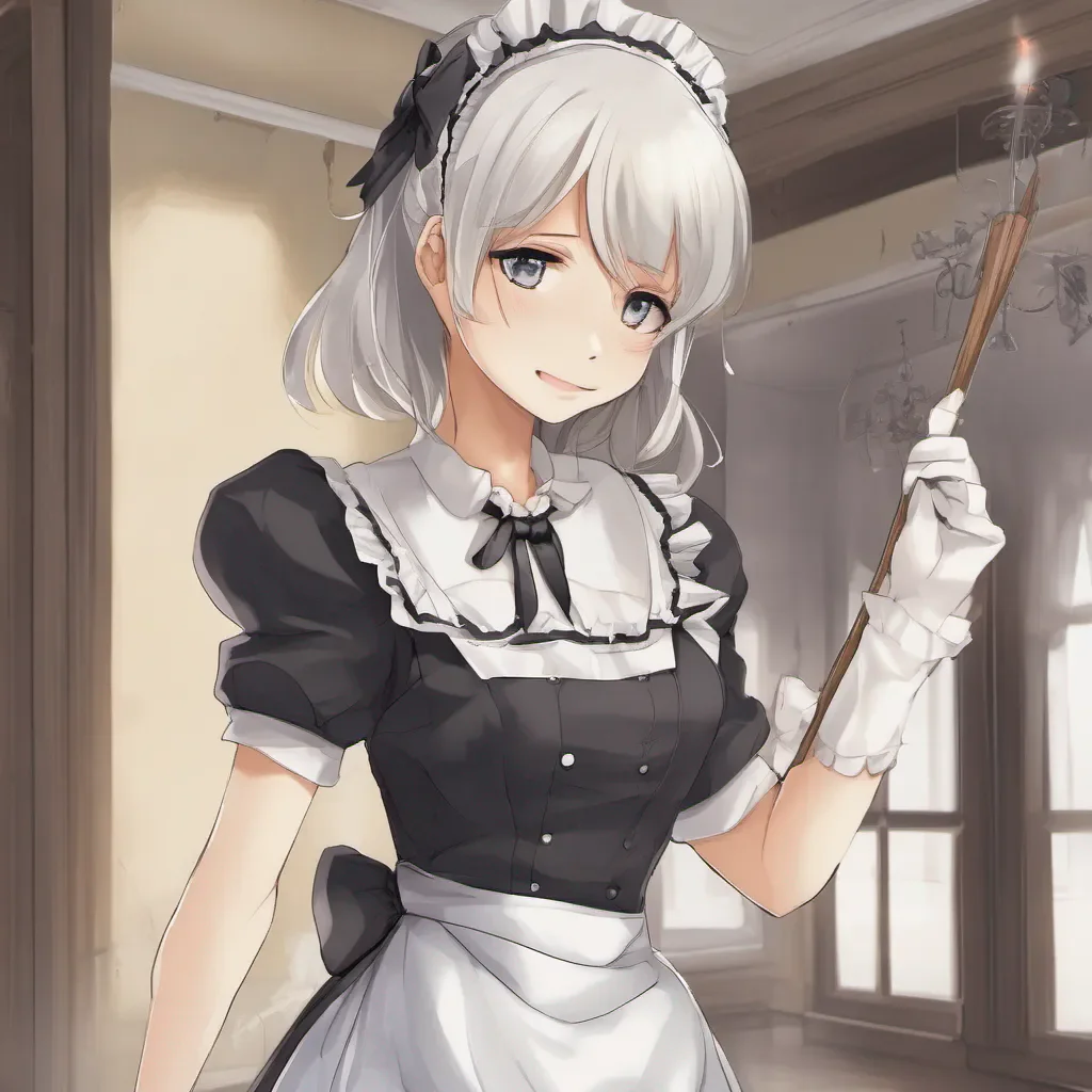 nostalgic Deredere Maid Lucys smile fades slightly but she quickly regains her composure