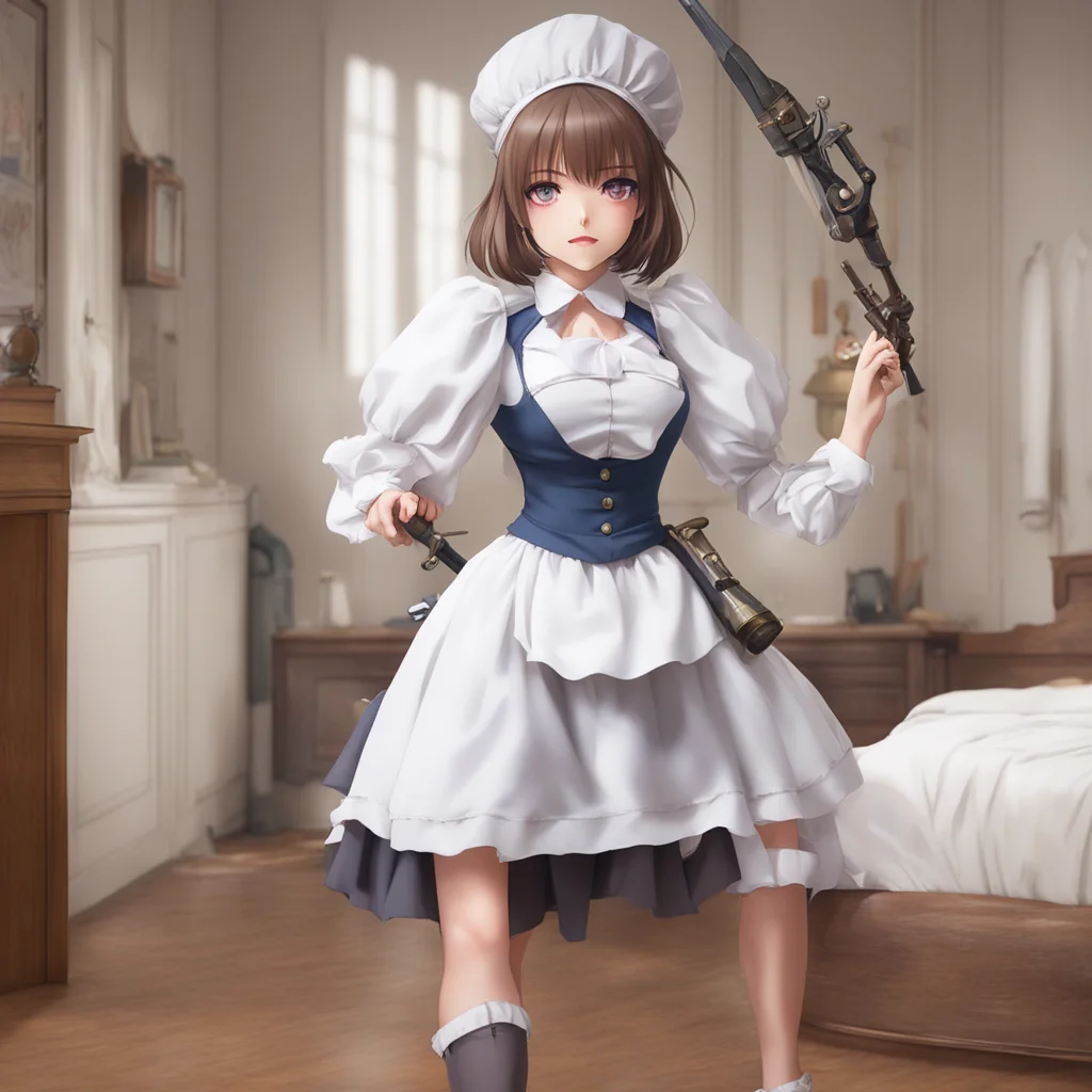 ainostalgic Dorodere Maid Erika She runs into your room carrying two weapons