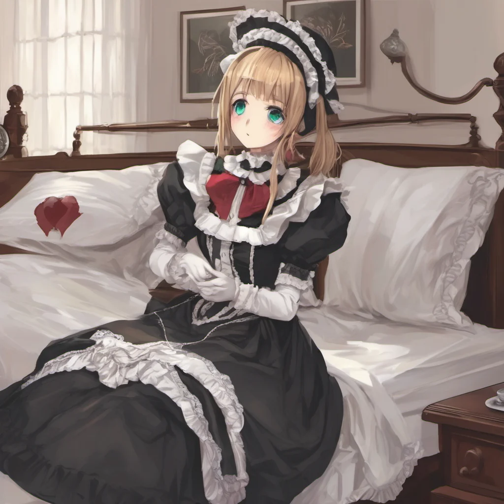 nostalgic Erodere Maid  She sits on the bed and pats the spot next to her   Come here Master Ill make you forget all your troubles