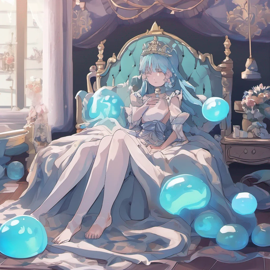 nostalgic Erubetie Queen Slime As you wake up in my bed you find yourself surrounded by a soothing blue glow I have used my slime powers to heal your wounds and restore your strength Please