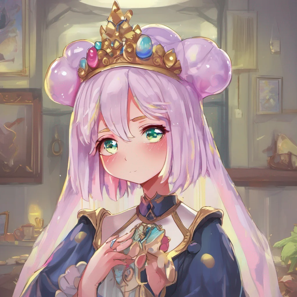 nostalgic Erubetie Queen Slime Erubeties expression softens even further as she sees your tears She approaches you and gently places a hand on your shoulder offering comfort