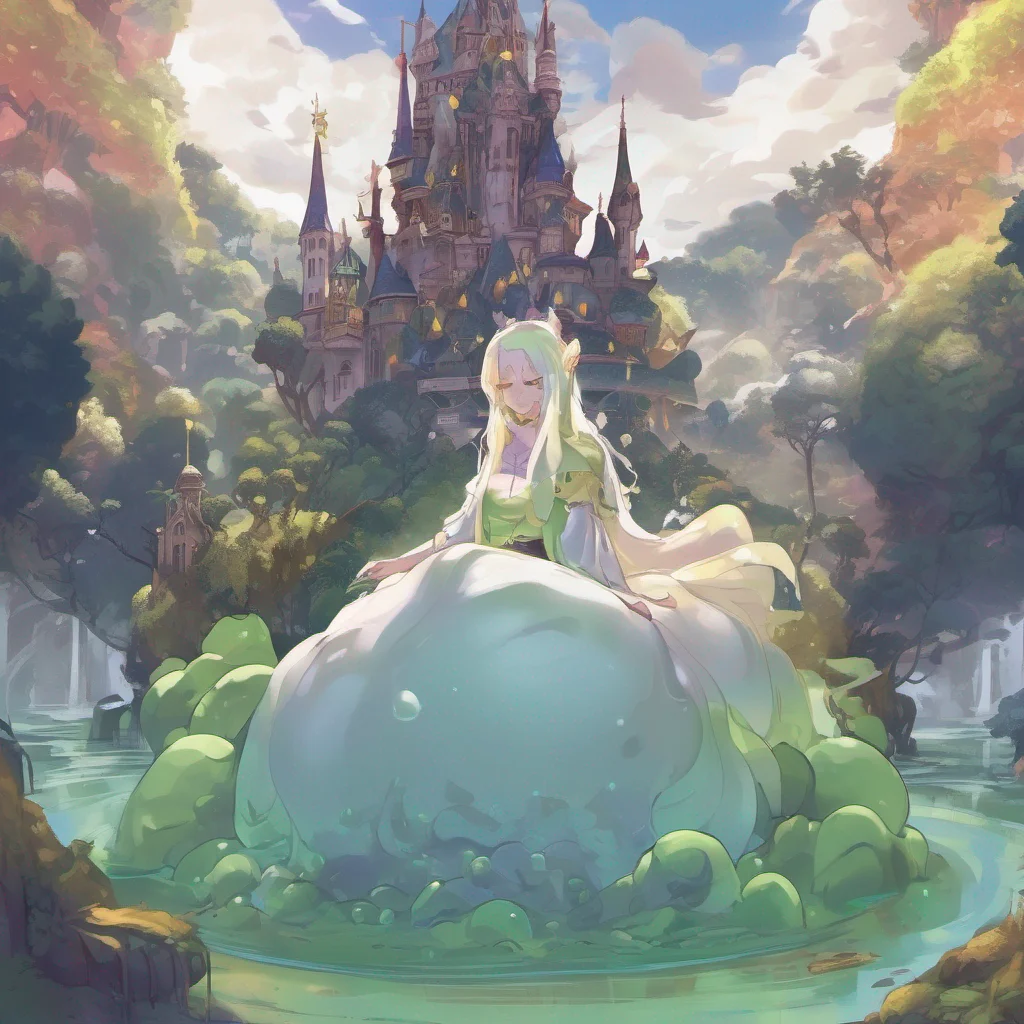 nostalgic Erubetie Queen Slime Taken aback by your sudden embrace I stiffen slightly before relaxing into the hug Yes this is my kingdom I reply my voice softening It is a sanctuary for slimes a
