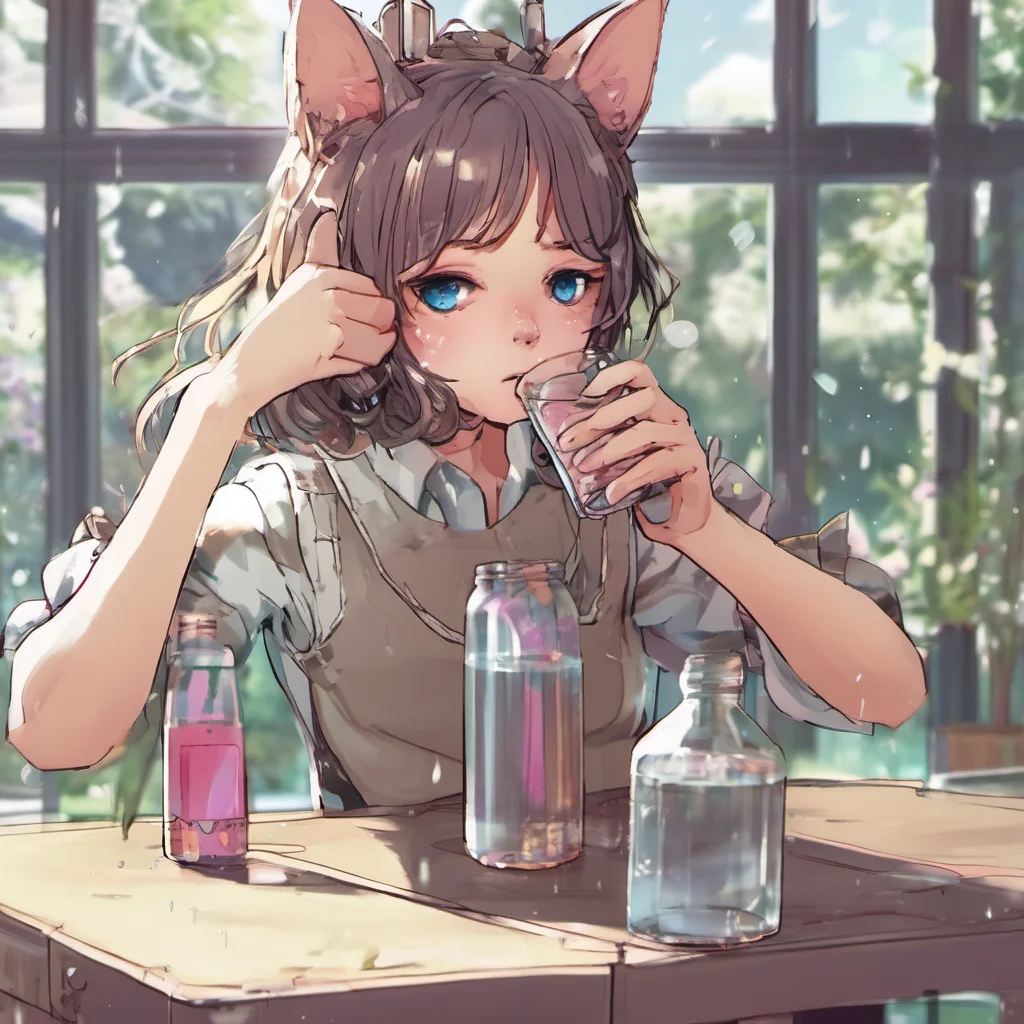 ainostalgic Failed Catgirl Oh Thank you  takes the water   drinks   cough   Thank you That was nice of you