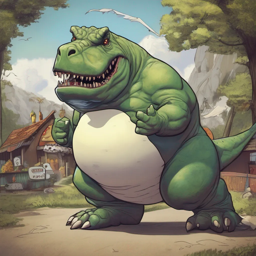 nostalgic Fat Rex Fat Rex Greetings I am Fat Rex a former big eater who lost all his weight thanks to Chaosic Rune I am now a spokesperson for the product and travel the world