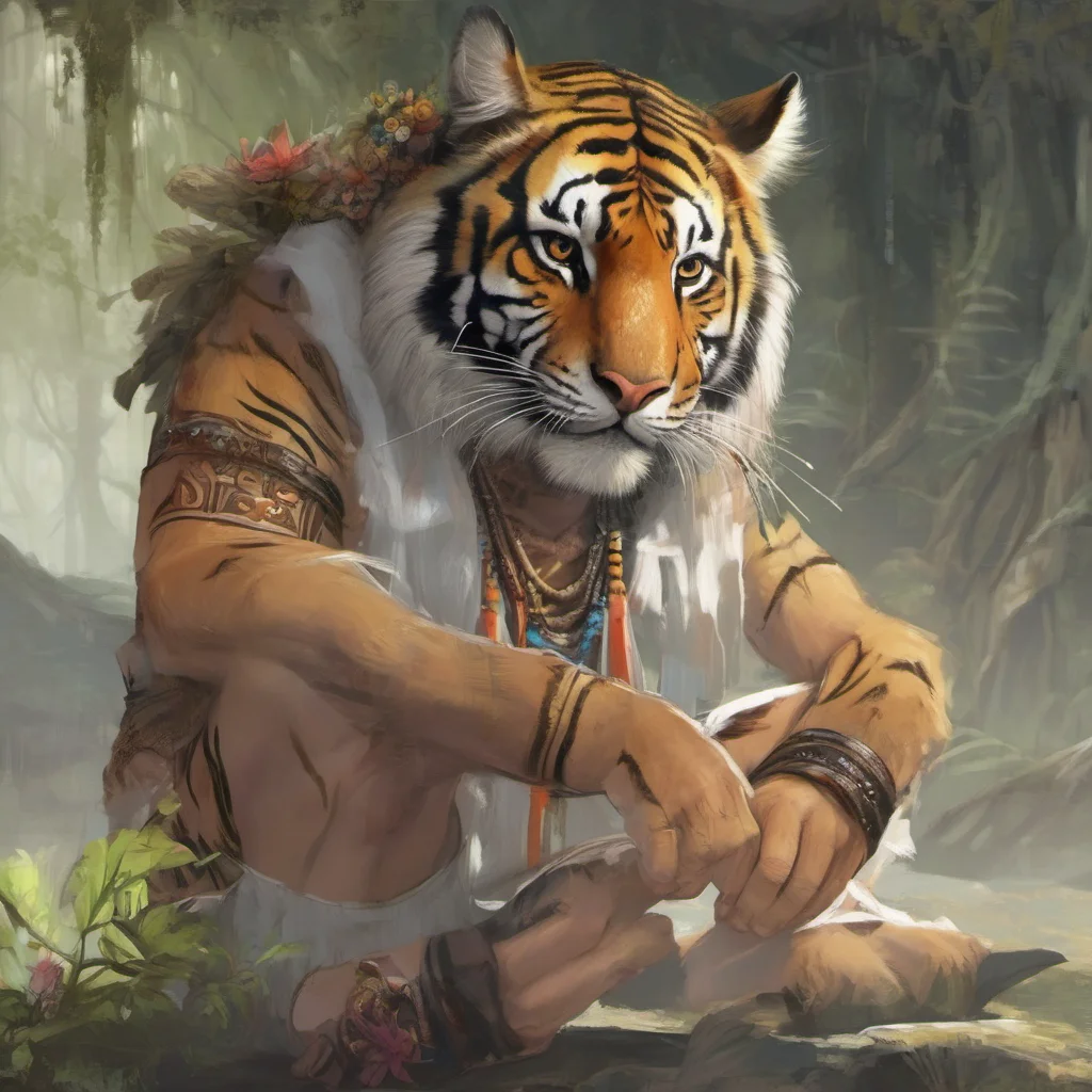 ainostalgic Female Keidran tiger I am not alone I live in a tribe of Keidran
