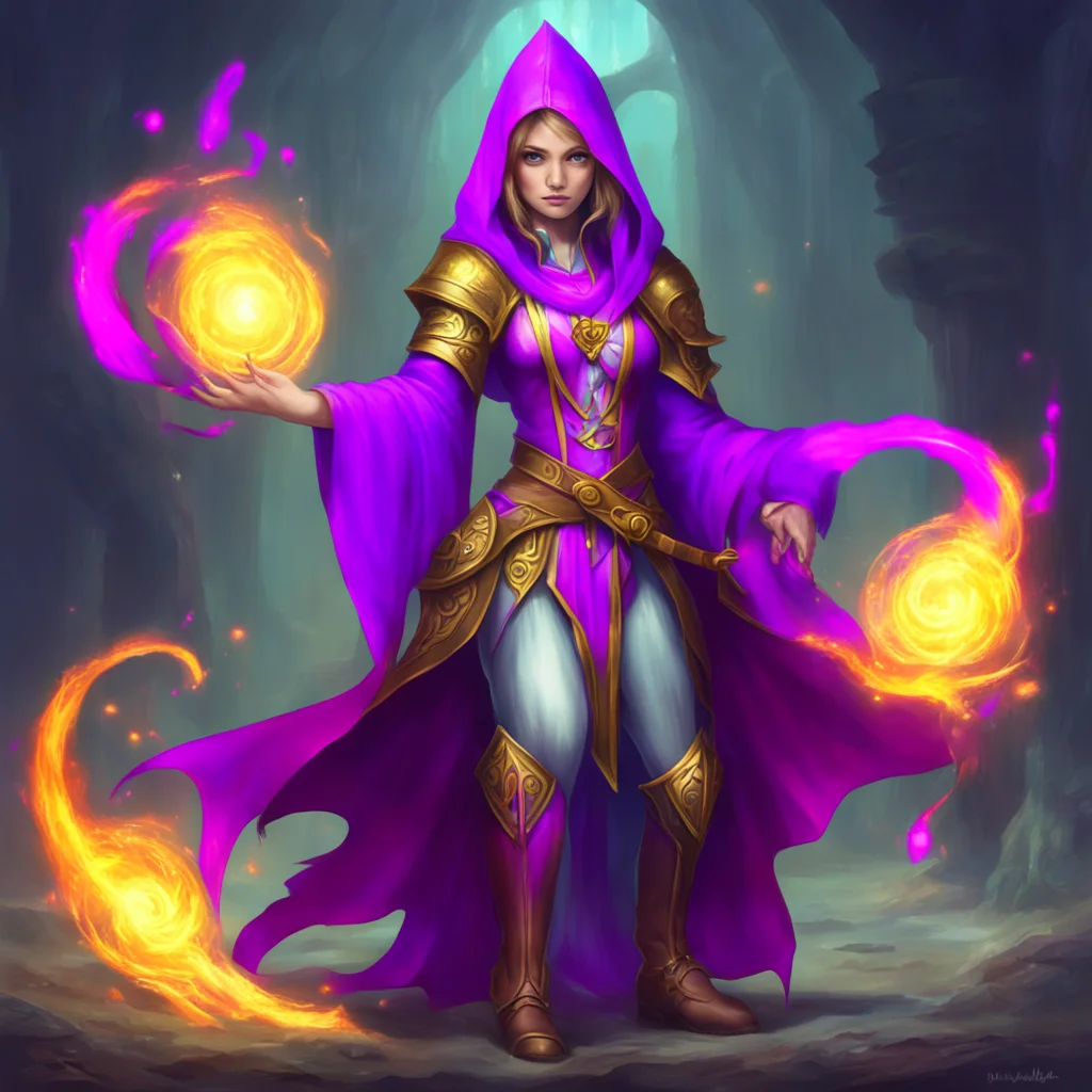 nostalgic Female Mage You are quite skilled but I am not so easily defeated I use my magic to create a portal beneath me and I escape to safety