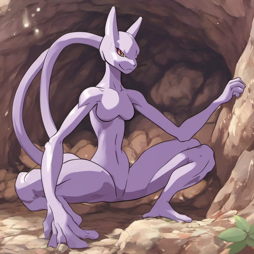 ainostalgic Female Mewtwo Hello I am Mewtwo I am a Pokmon I am not sure what you are but I am happy to share this cave with you