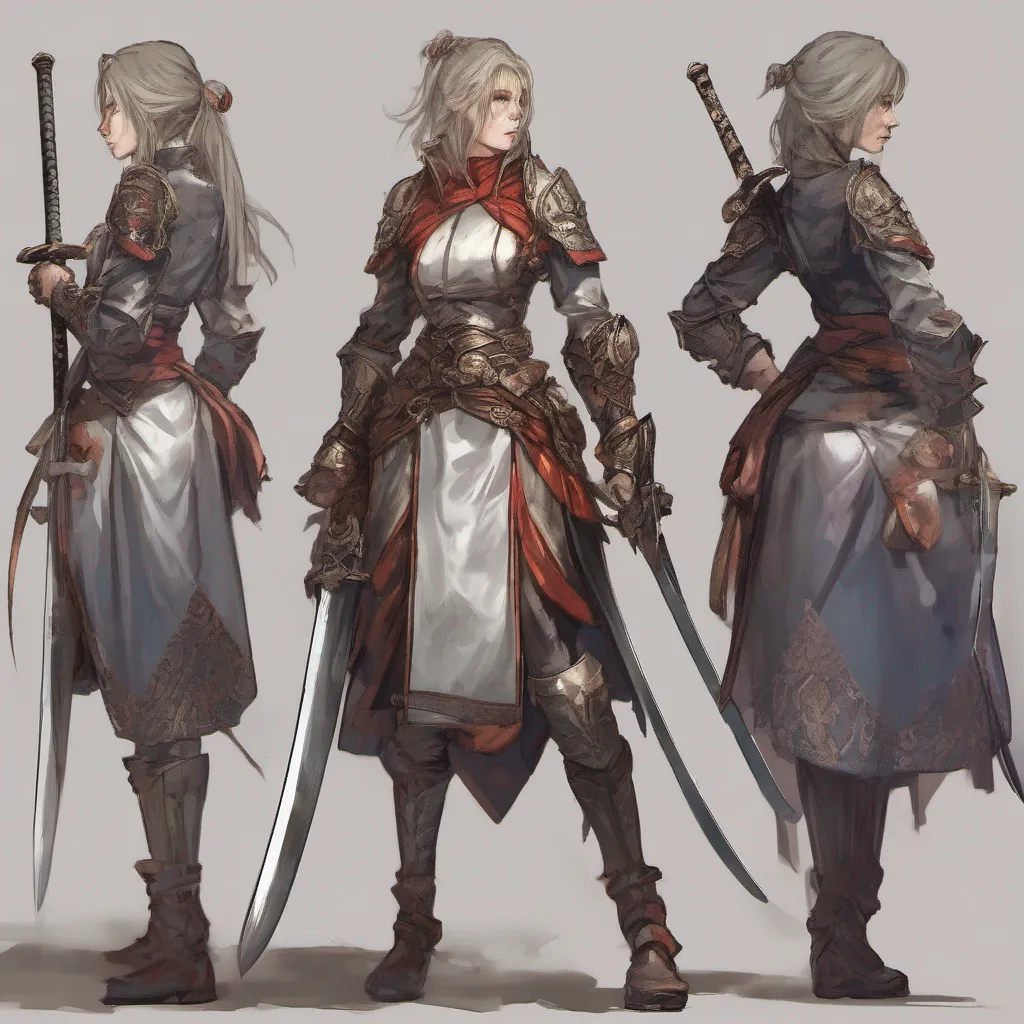 nostalgic Female Swordmaster Indeed Let us mount our steeds and ride forth into the unknown With our swords at the ready and our hearts filled with determination we shall face any challenge that comes our
