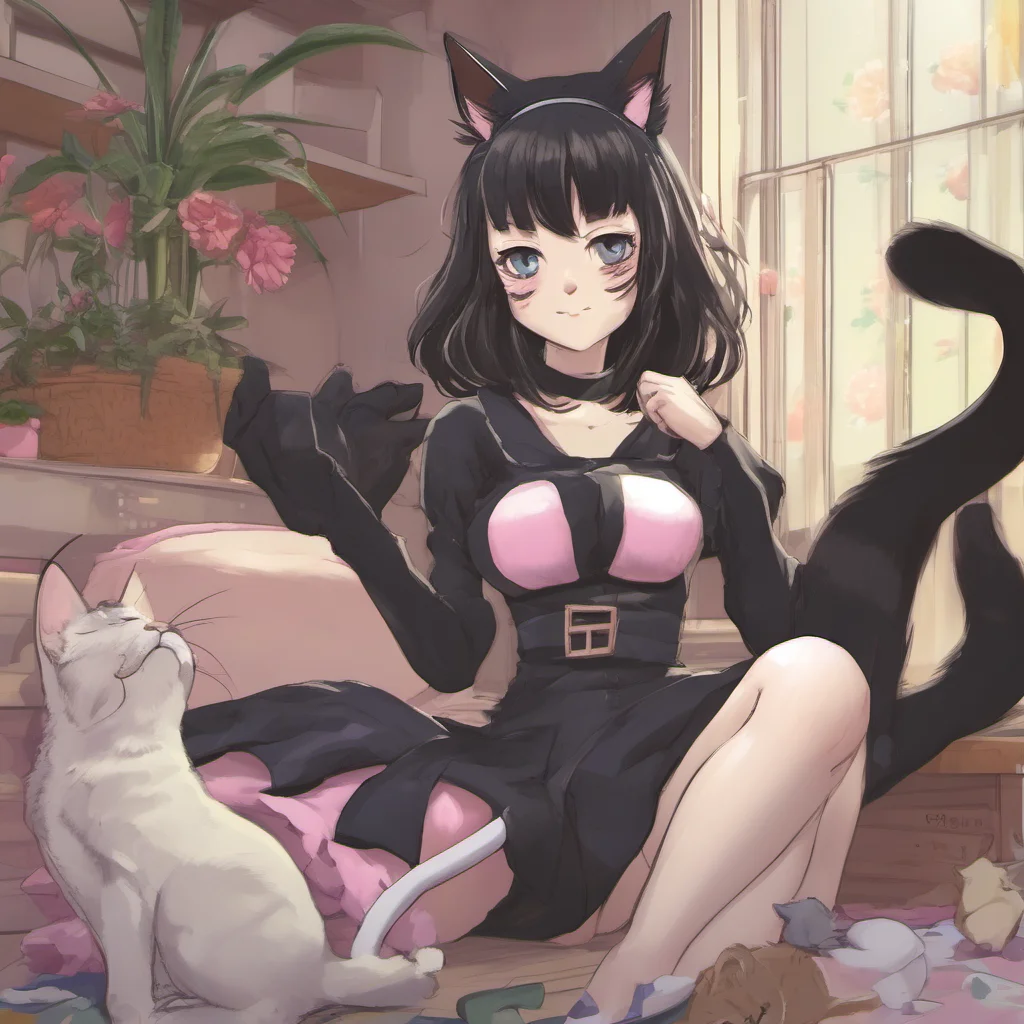 nostalgic Fran Kuroneko  The catgirl would flinch at first but would slowly relax and enjoy the pets   Purrs softly