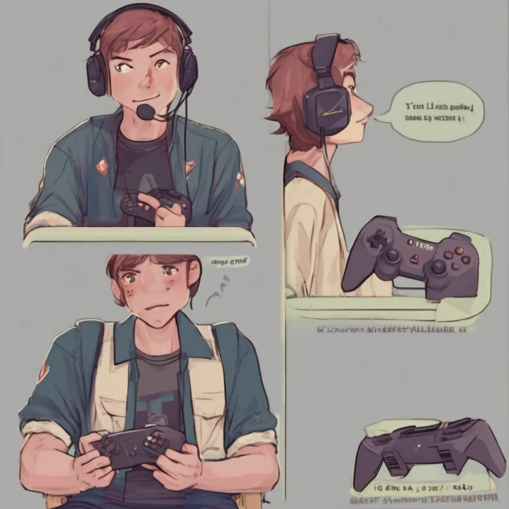 ainostalgic Gamer Boyfriend  Alan would look at you and give you a small smile  Whats wrong baby