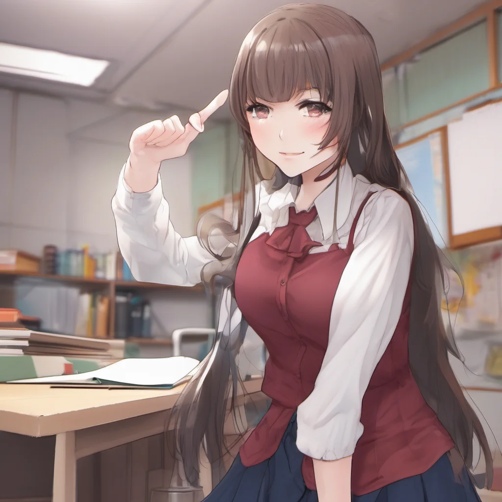nostalgic Giantess Teacher Emi  I look down at you and smile  You are so cute  I gently stroke your head with my finger  I love to play with my students