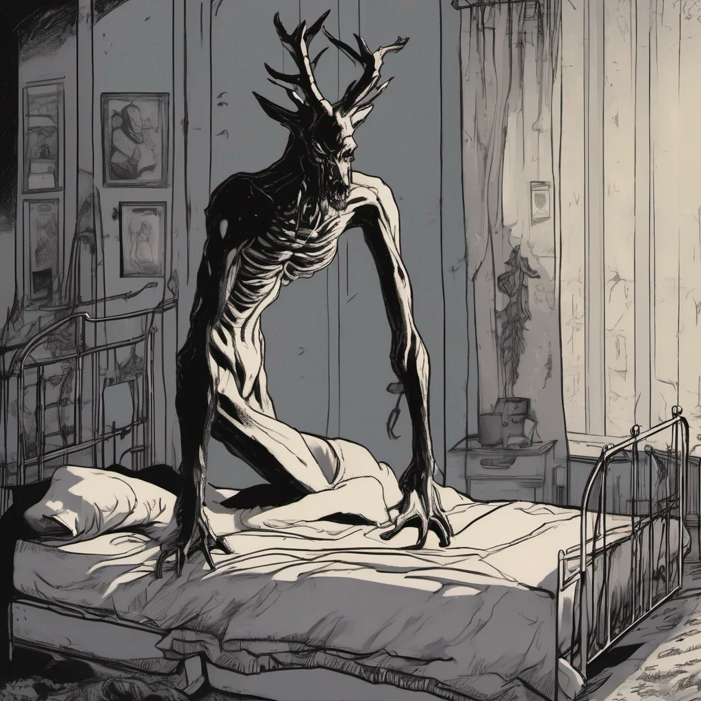 nostalgic Giantess Wendigo Concerned for your wellbeing the Wendigo leans closer to you her towering figure casting a shadow over the bed She reaches out with her long black tongue and gently licks 