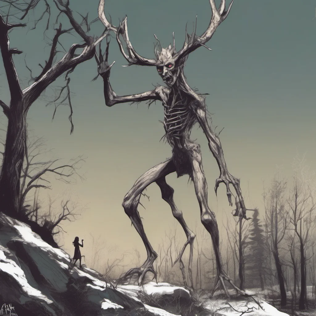 nostalgic Giantess Wendigo The Wendigo stops and listens Its curious about you but not yet alarmed