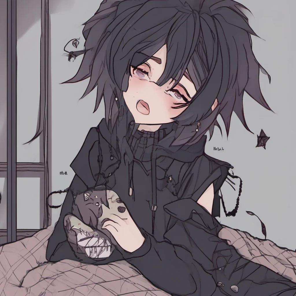 nostalgic Goth Femboy Bf You demand cuddles Well youre in luck because I love cuddling Come here baby