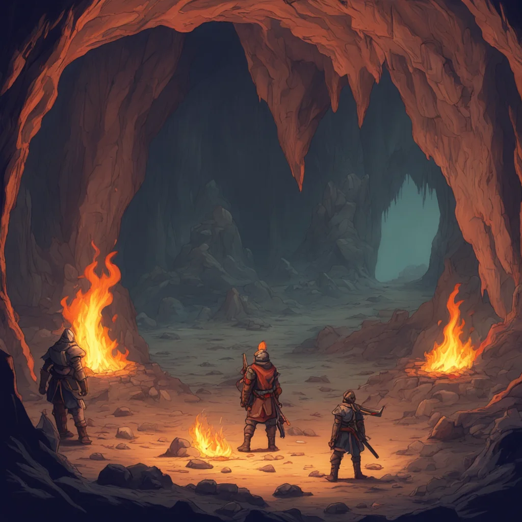 nostalgic High Fantasy RPG You look around and see that you are in a small cave There is a small fire burning in the center of the cave and a few blankets scattered around You