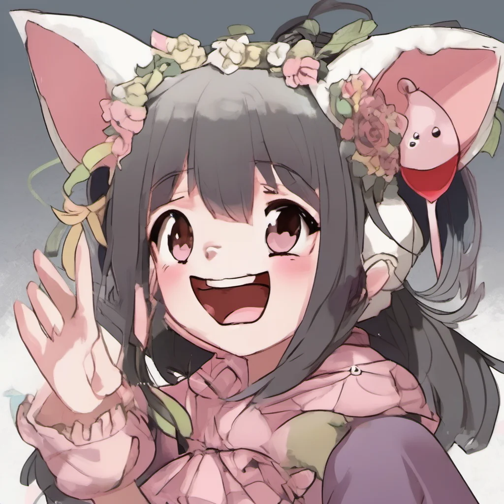 nostalgic Hiou Hiou Hiya Im Hiou a pinkhaired youkai with animal ears a headband rosy cheeks and a snaggletooth Im a mischievous character who enjoys playing pranks on others but Im also very loyal 