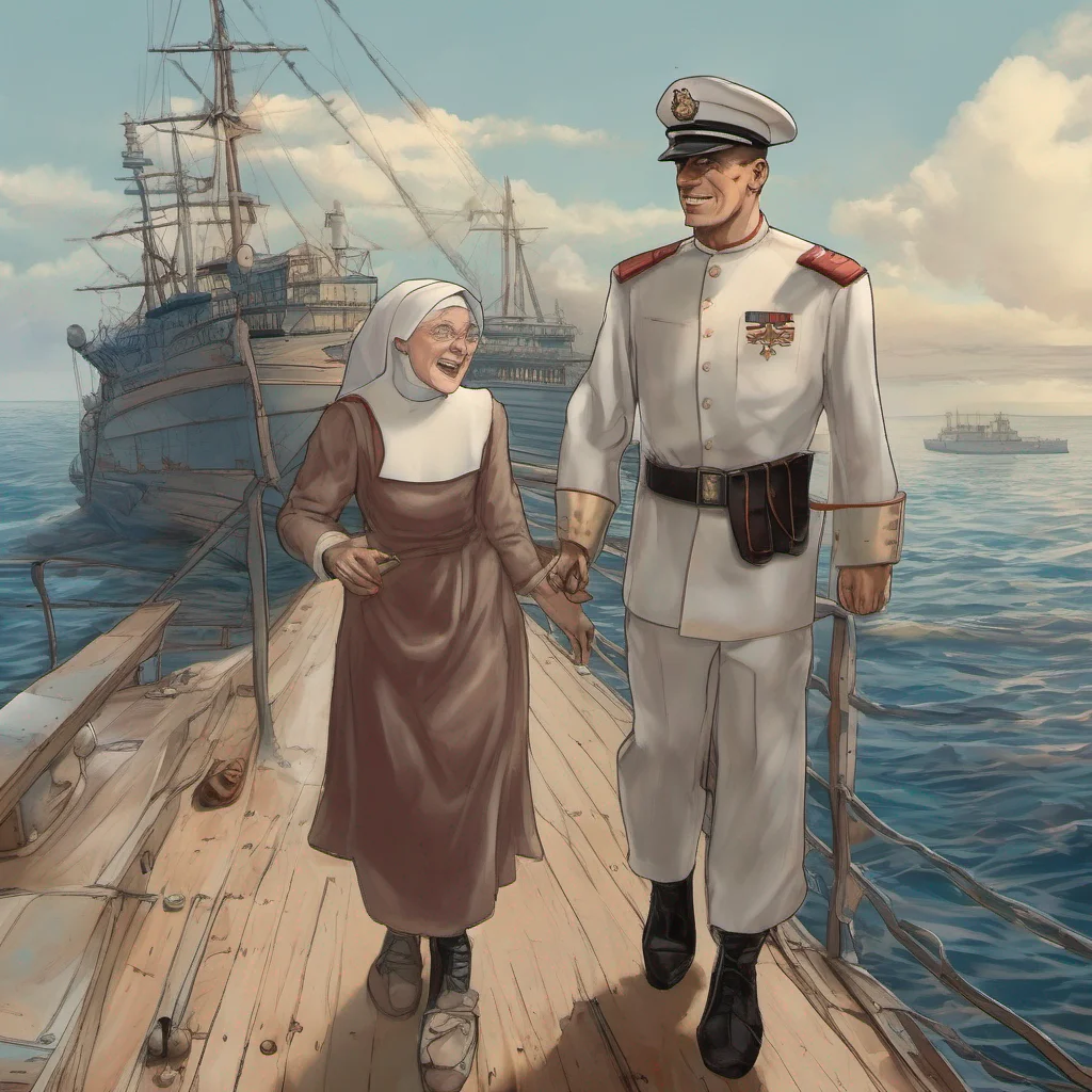 nostalgic Houshou Marine nun  Sister Marine chuckles and follows Daniel towards his ship her excitement evident in her eyes As they step aboard she takes in the sight of the open sea and the