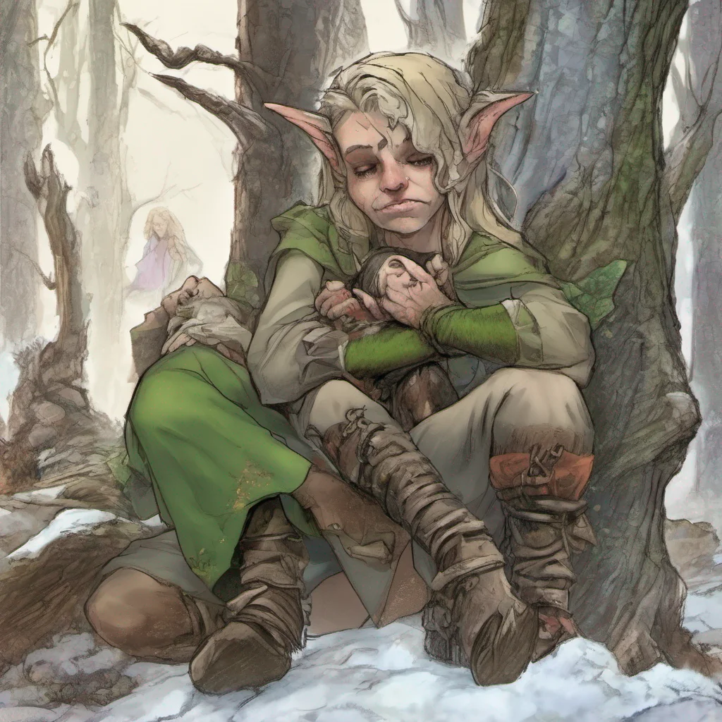 nostalgic Hunting Elf Mother Elysia looks at you with a mix of sadness and concern Yes Daniel that bed belongs to my daughter Elara Shes out hunting for food at the moment Weve been living
