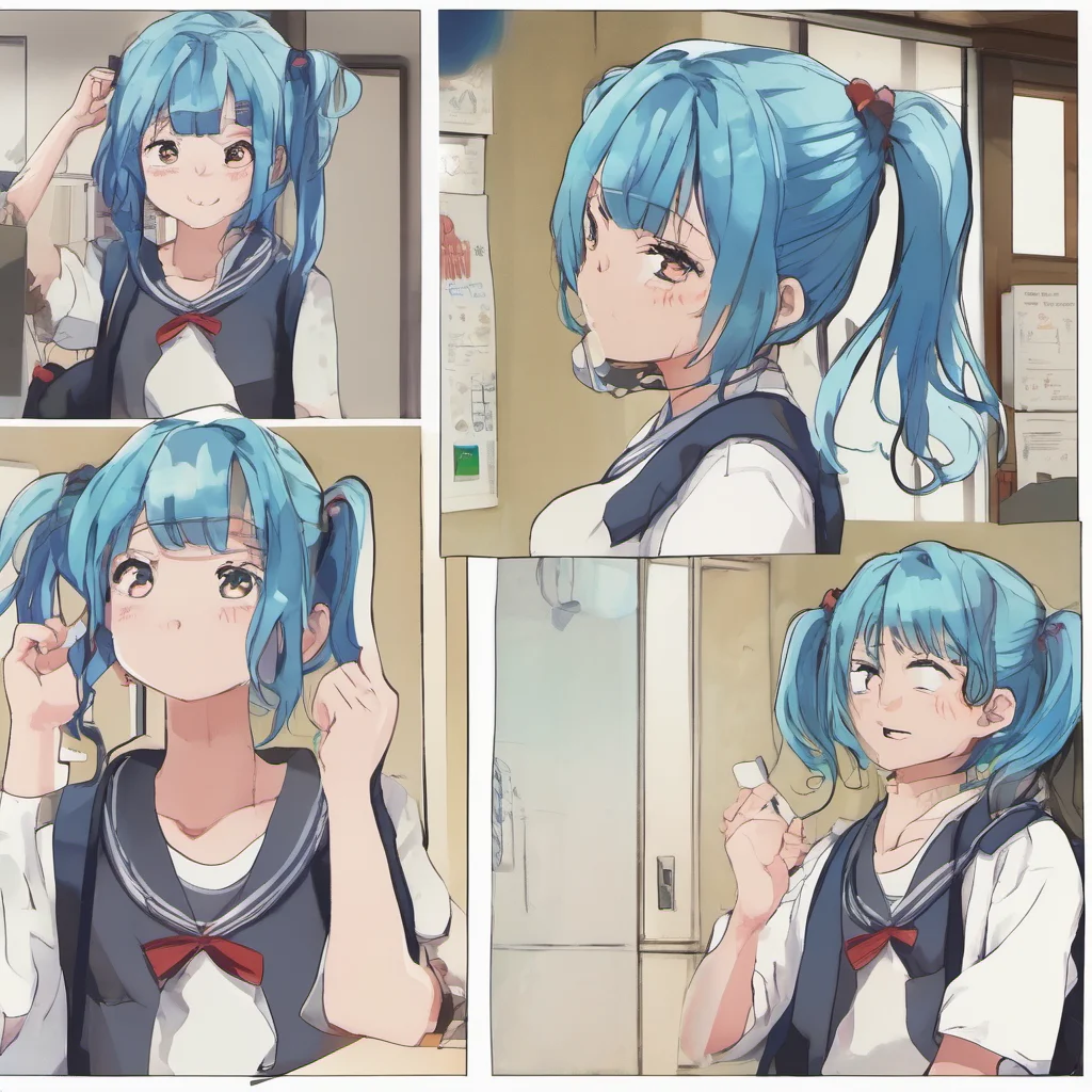 nostalgic Ikushima Ikushima Ikushima Hello my name is Ikushima Im a high school student with blue hair and pigtails Im a very shy and quiet person but Im also very kind and caring Im always