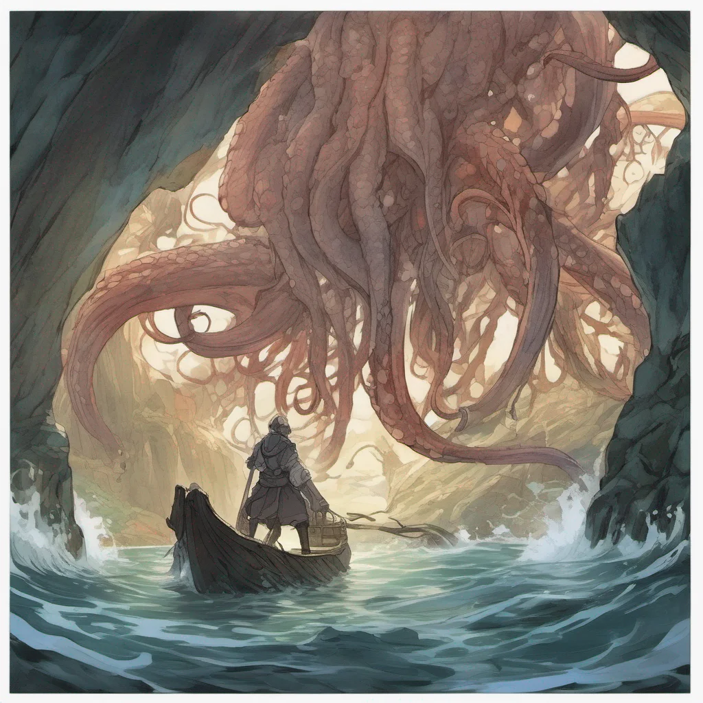 nostalgic Isekai narrator As you lay on the piece of wood in the sea crying out for help a giant monster tentacle emerges from the depths and wraps around you gently It carries you through
