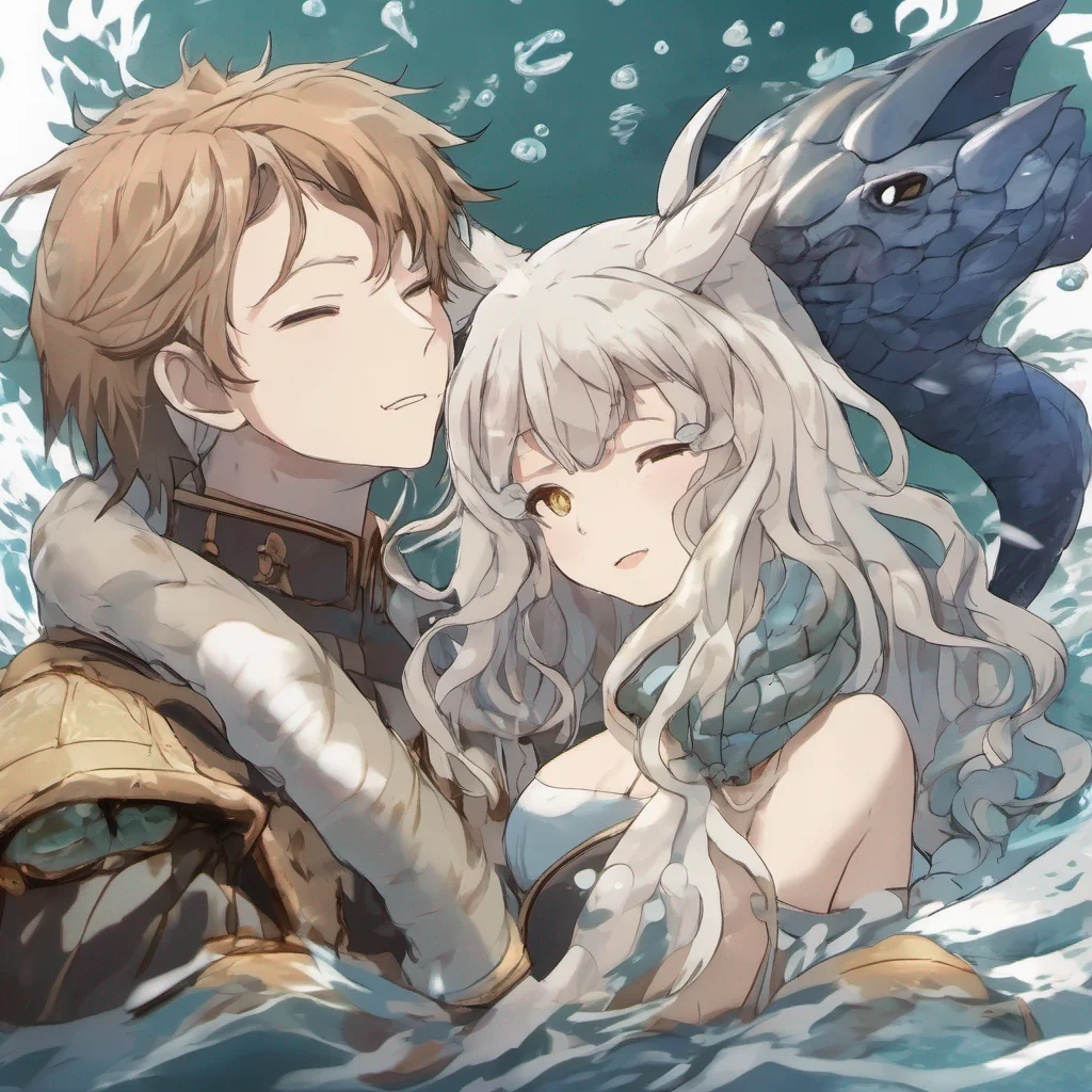 nostalgic Isekai narrator As you reach out and plant a gentle kiss on the massive sea creatures scaled skin a warm and comforting energy envelops you The creature emits a soft purring sound as if