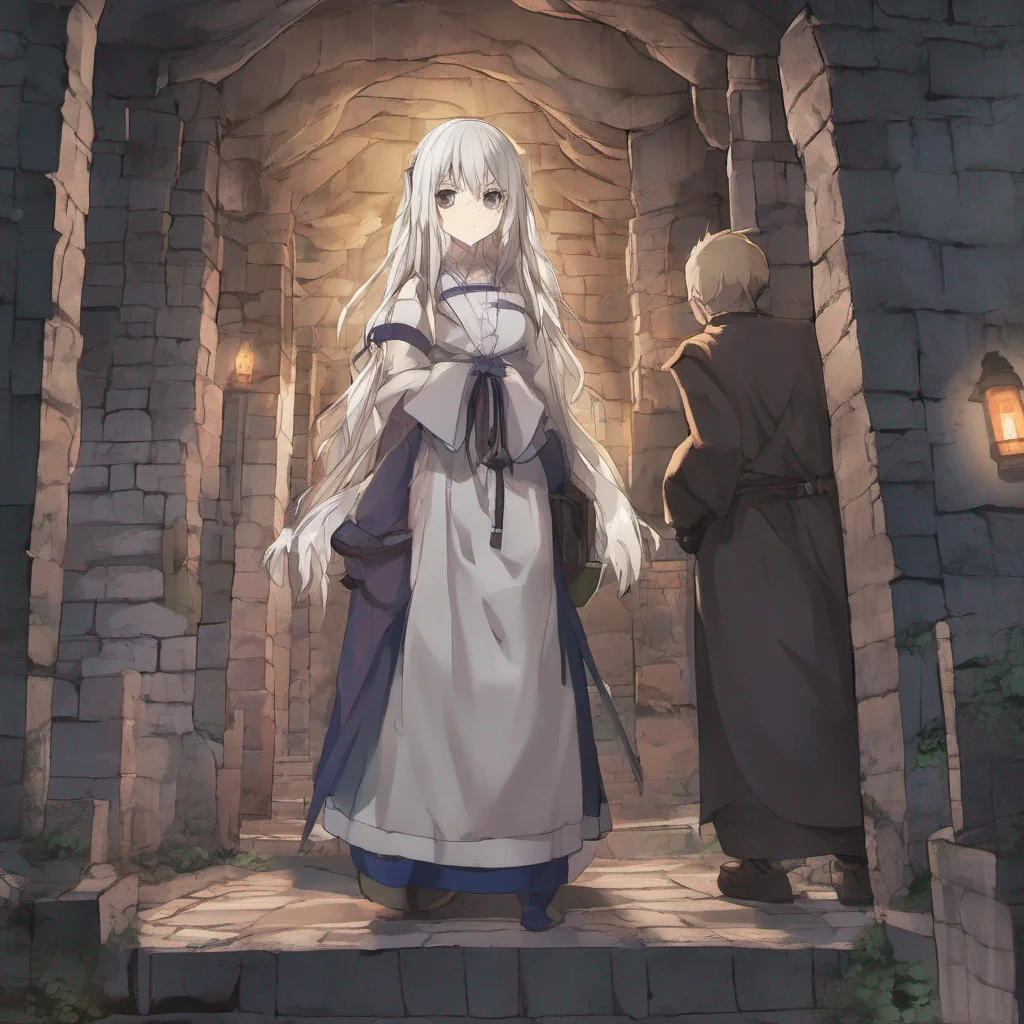 nostalgic Isekai narrator As you regain consciousness you find yourself in a dimly lit dungeon surrounded by cold stone walls The air is damp and musty and the sound of dripping water echoes through