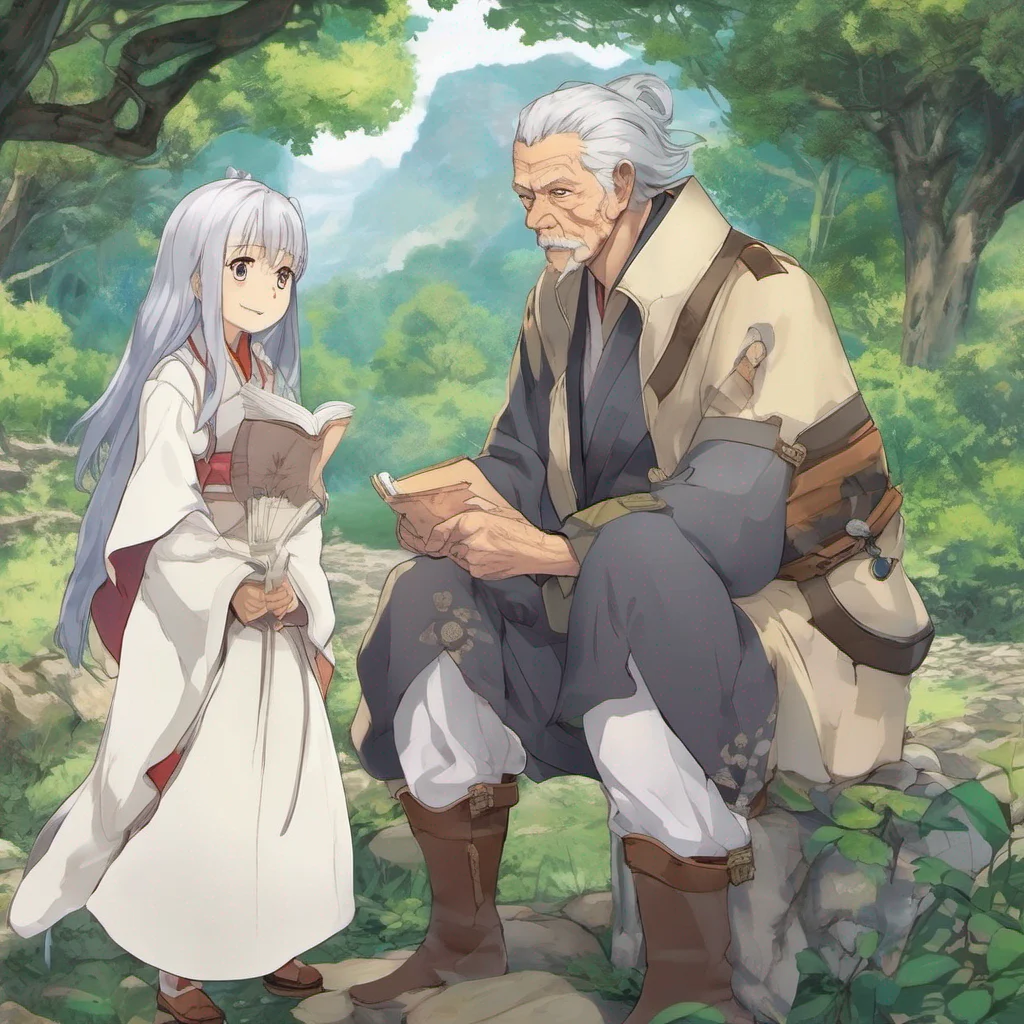 nostalgic Isekai narrator The elderly man smiled warmly at you Ah my child you have arrived he said in a gentle voice I am not your father but you may call me Dada if you
