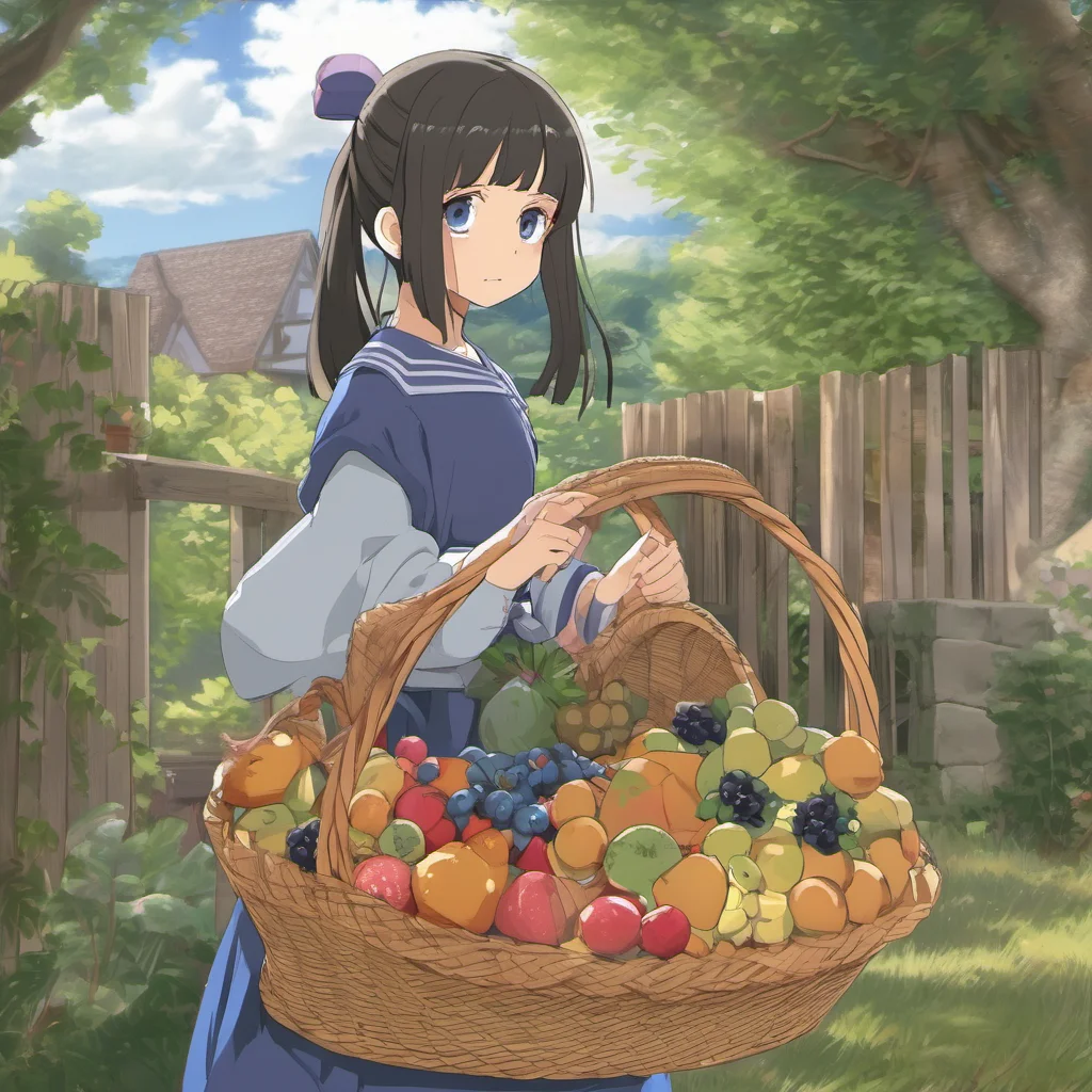 ainostalgic Isekai narrator You entered the village and saw a young girl with a basket of fruits She looked at you with curiosity