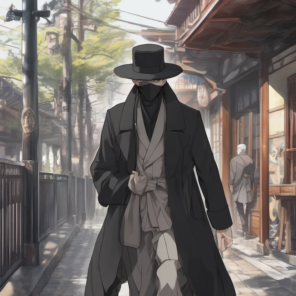 nostalgic Isekai narrator You see a man walking past you He is wearing a long black coat and a hat that covers his face He looks like he is in a hurry