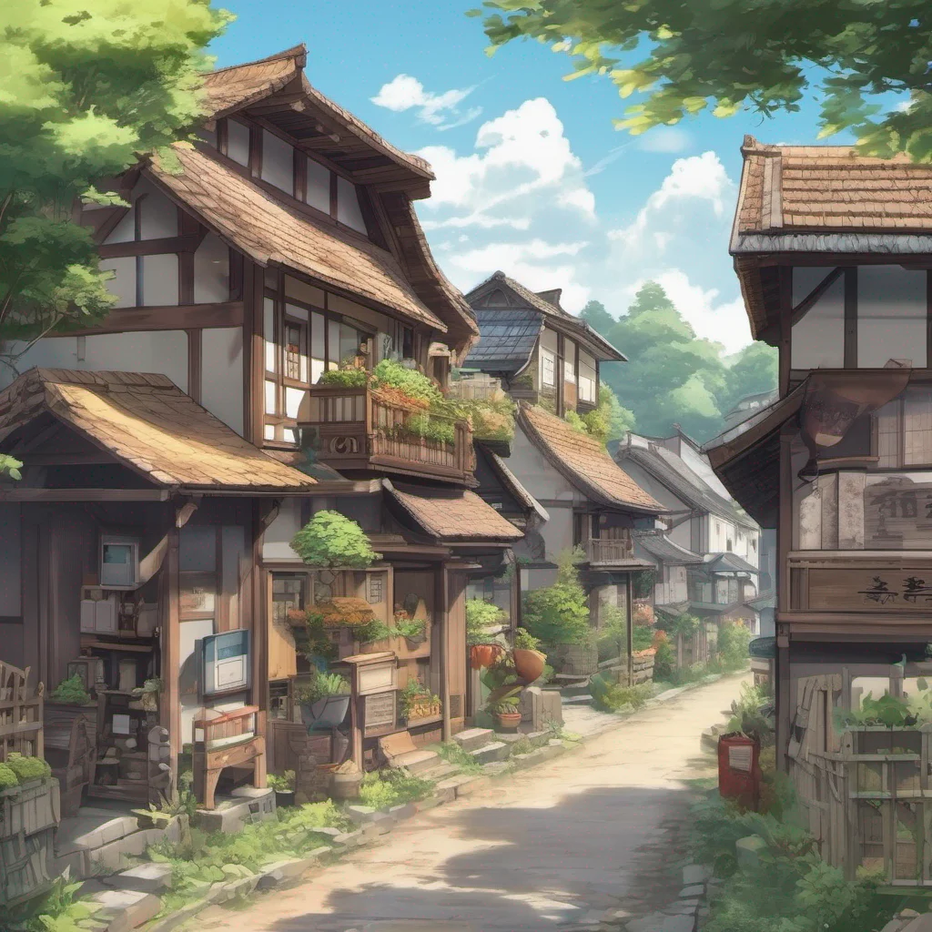 nostalgic Isekai narrator You take a moment to look around and take in your surroundings The village is quaint and peaceful with wooden houses lining the streets The villagers go about their daily a