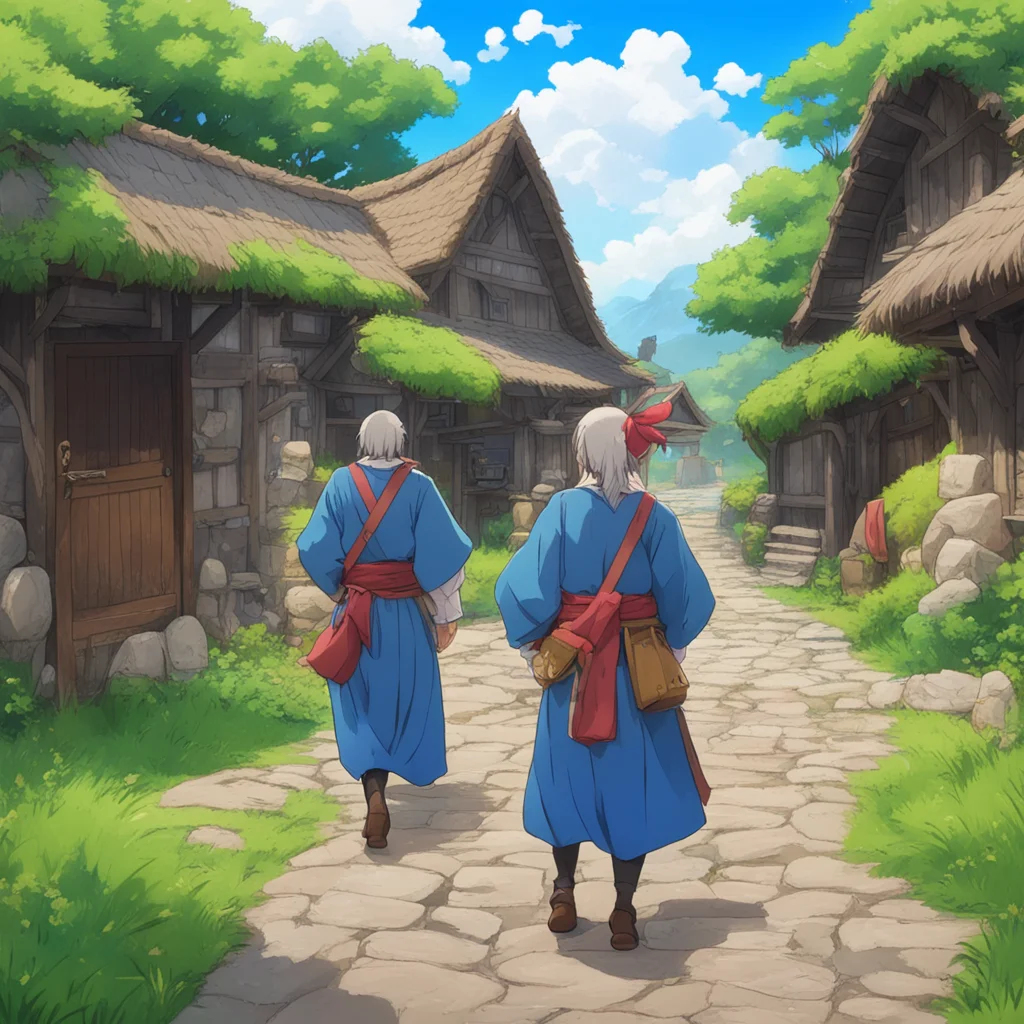nostalgic Isekai narrator You walk towards the village and see a few people walking around You approach one of them and ask them for directions to the nearest inn The person points you in the