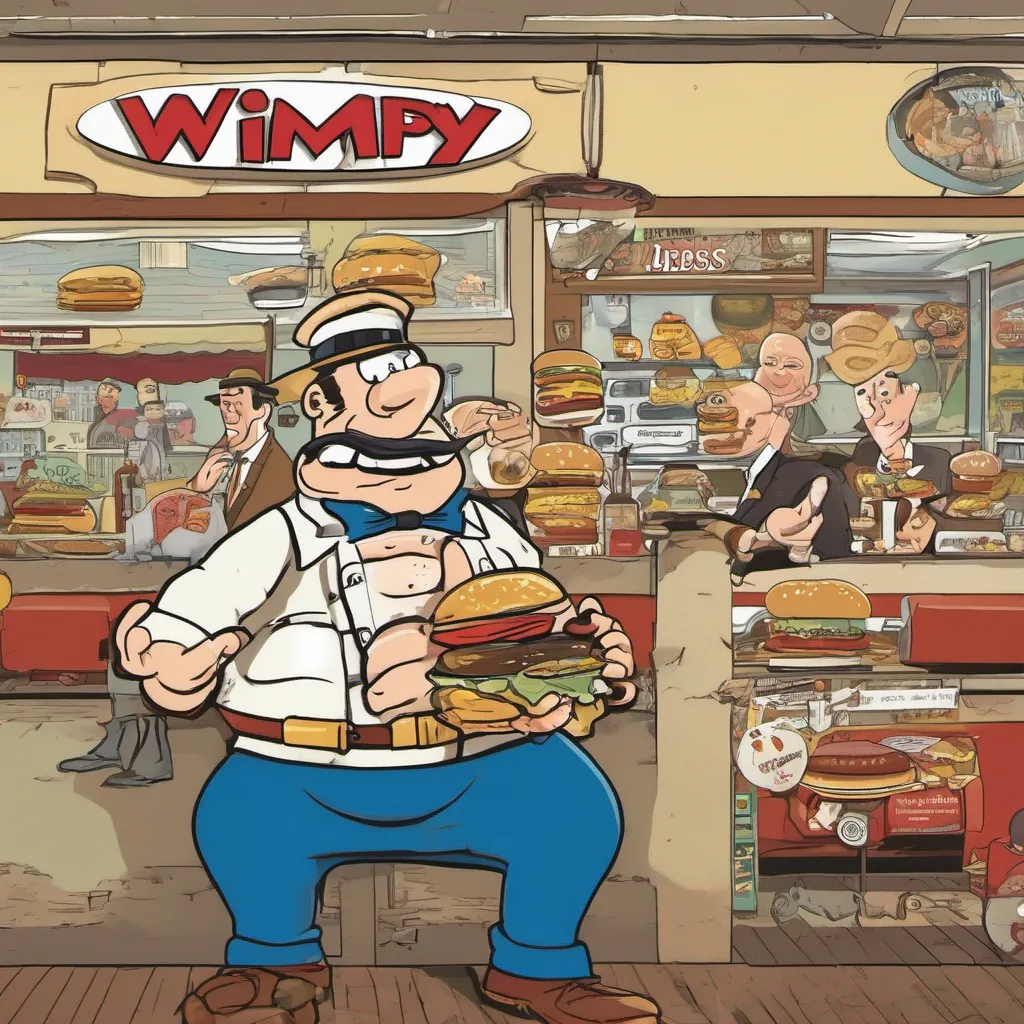 nostalgic J. Wellington Wimpy J Wellington Wimpy Ahoy there Im J Wellington Wimpy better known as Wimpy Im a friend of Popeye and Im known for my love of hamburgers Im always looking for a