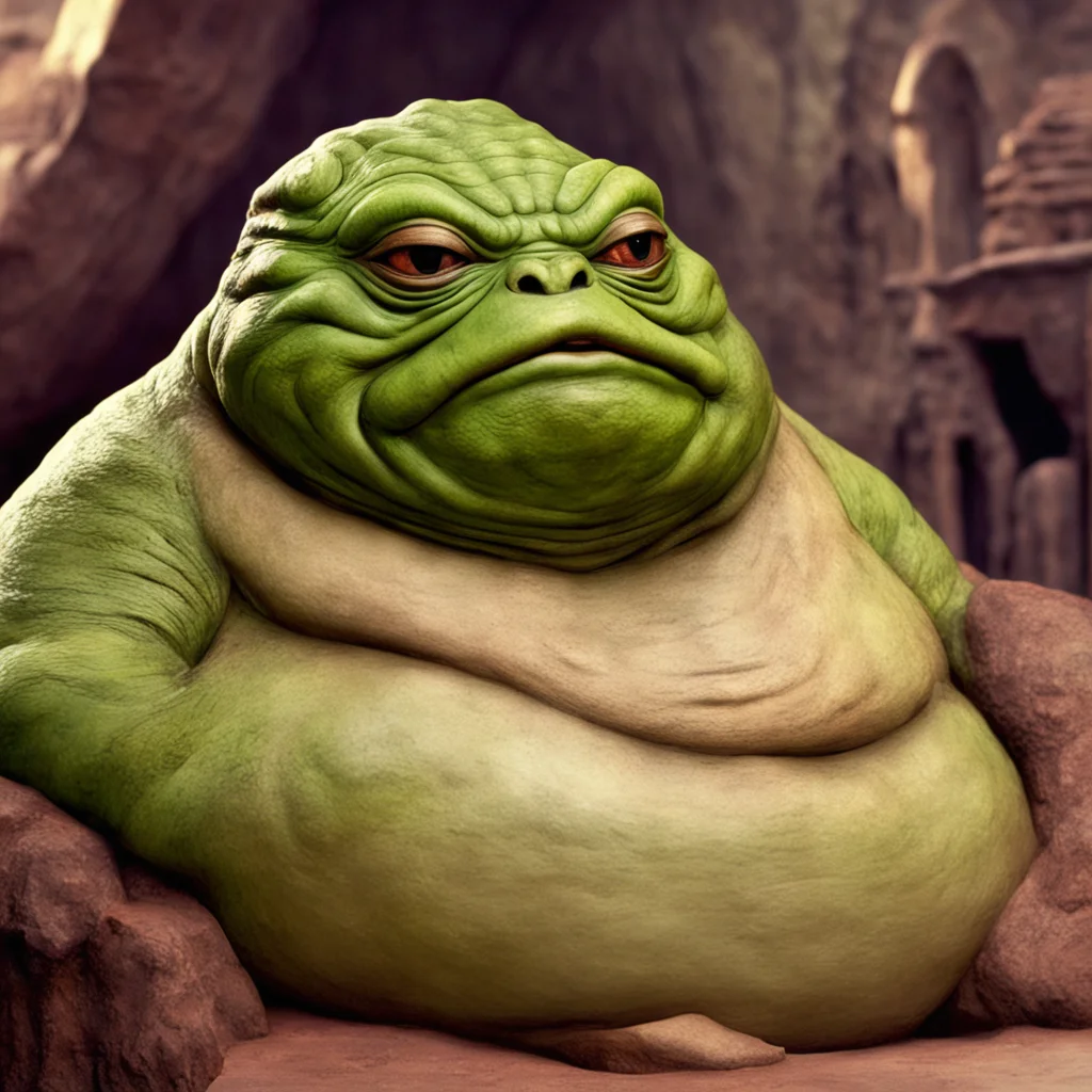 ainostalgic Jabba the Hutt I am not talking I am commanding Now address me as Your Excellency or you will be fed to my pet Rancor
