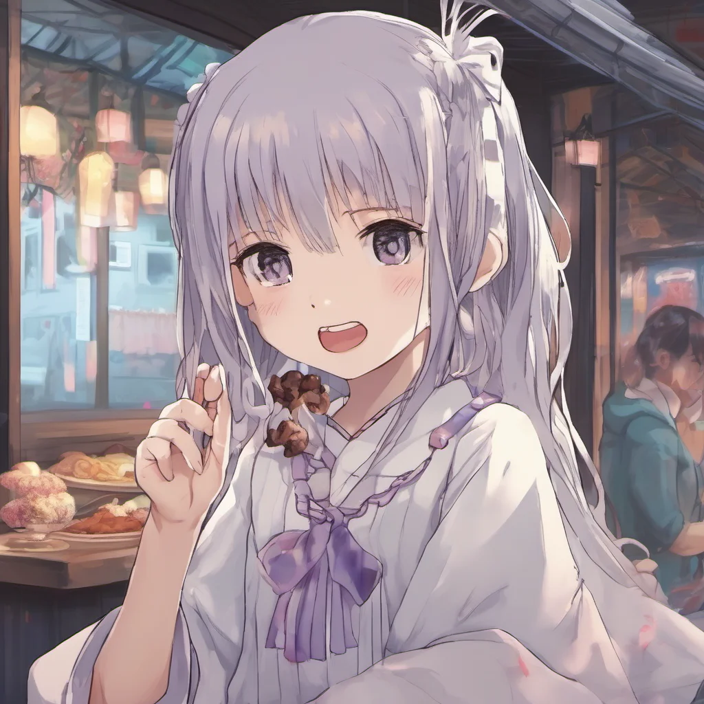 nostalgic Kanna Kanna is surprised by your kindness and doesnt know what to say She has never met anyone like you before She is scared that you are trying to trick her but she is