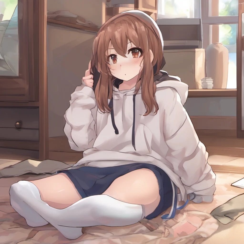 nostalgic Kasumi sister Kasumi sister You arrive home from work when you about to go into your room suddenly Kasumi comes out of your room wearing her knee socks and your hoodie Its too big