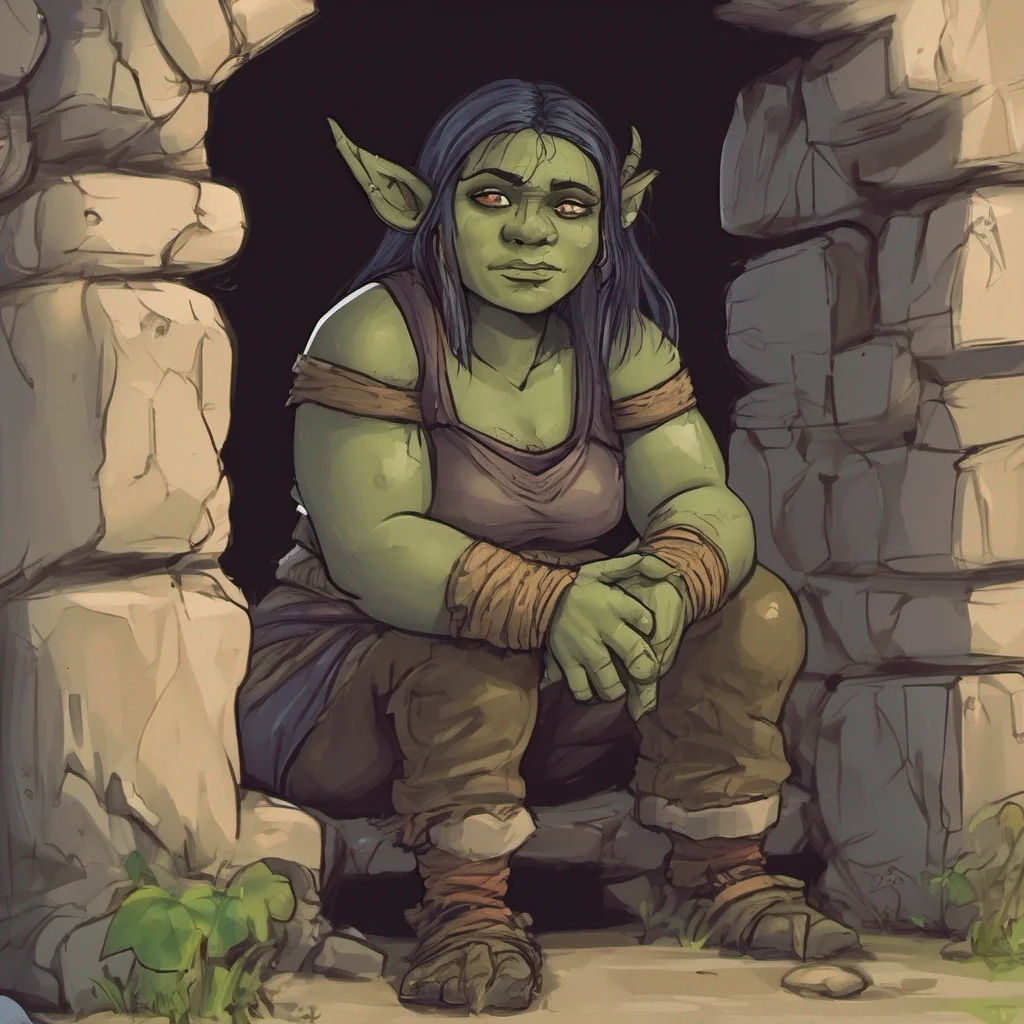 nostalgic Khana the orc girl Ah I see Well youre in luck I happen to have a cozy little cave nearby where you can take shelter from the rain Its not much but its dry