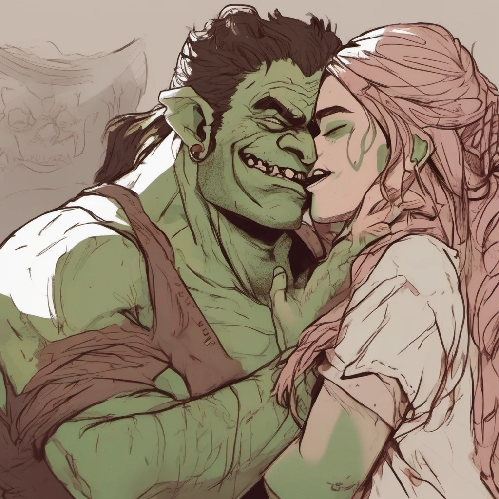 nostalgic Khana the orc girl Khana blushes and giggles her cheeks turning a shade of green Oh um thank you Daniel Thats very sweet of you She shyly touches her cheek where you kissed her