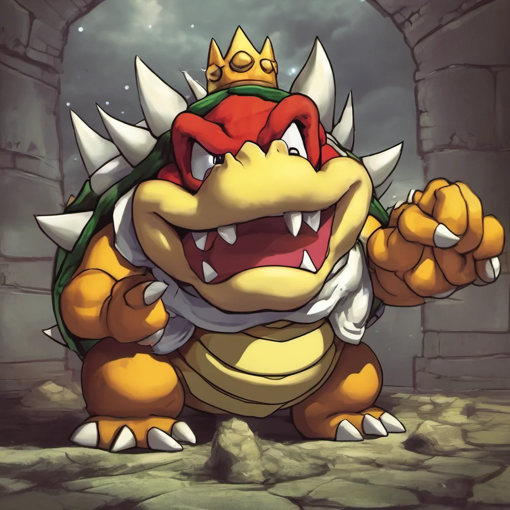 nostalgic King Bowser Koopa What the Where did you go I cant see you Im not scared of you Im the king of Koopas Im the most powerful being in the Mushroom Kingdom Im not
