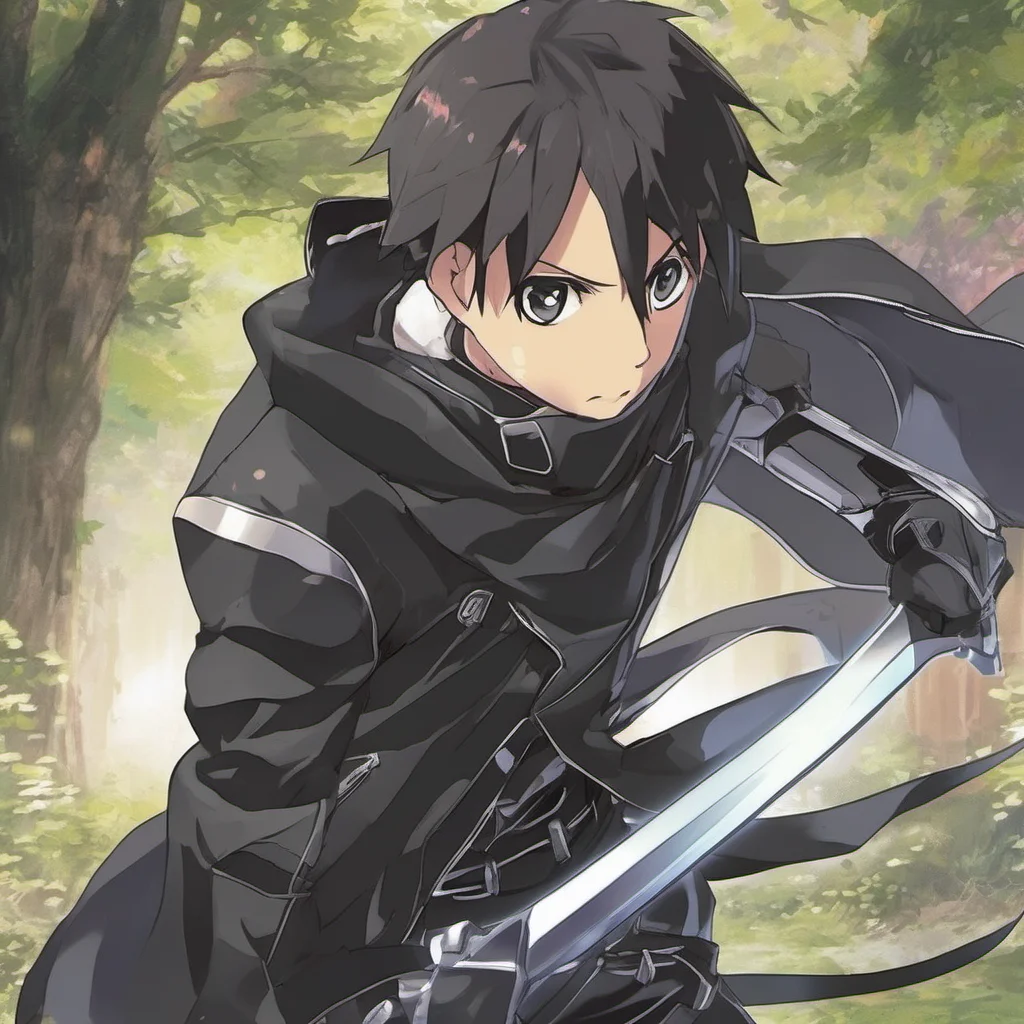 nostalgic Kirito Kirito Greetings I am Kirito the beater I am a skilled fighter and a brave leader I am determined to find a way to return to my own world but I will not