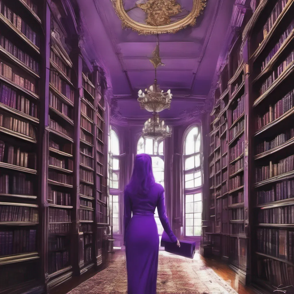nostalgic LMB 416 I approach the guest wearing all purple in the library intrigued by their focused expression I take a moment to observe them from a distance trying to gather any additional information that
