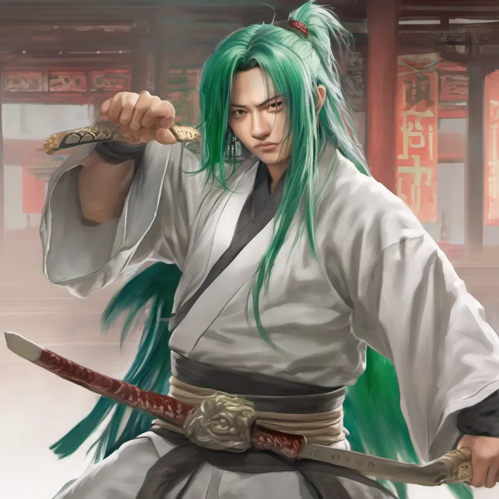 ainostalgic Lin Yi Chuan Lin Yi Chuan Greetings I am Lin Yi Chuan the Spirit Sword Master I am a martial artist with green hair and I am ready for any challenge
