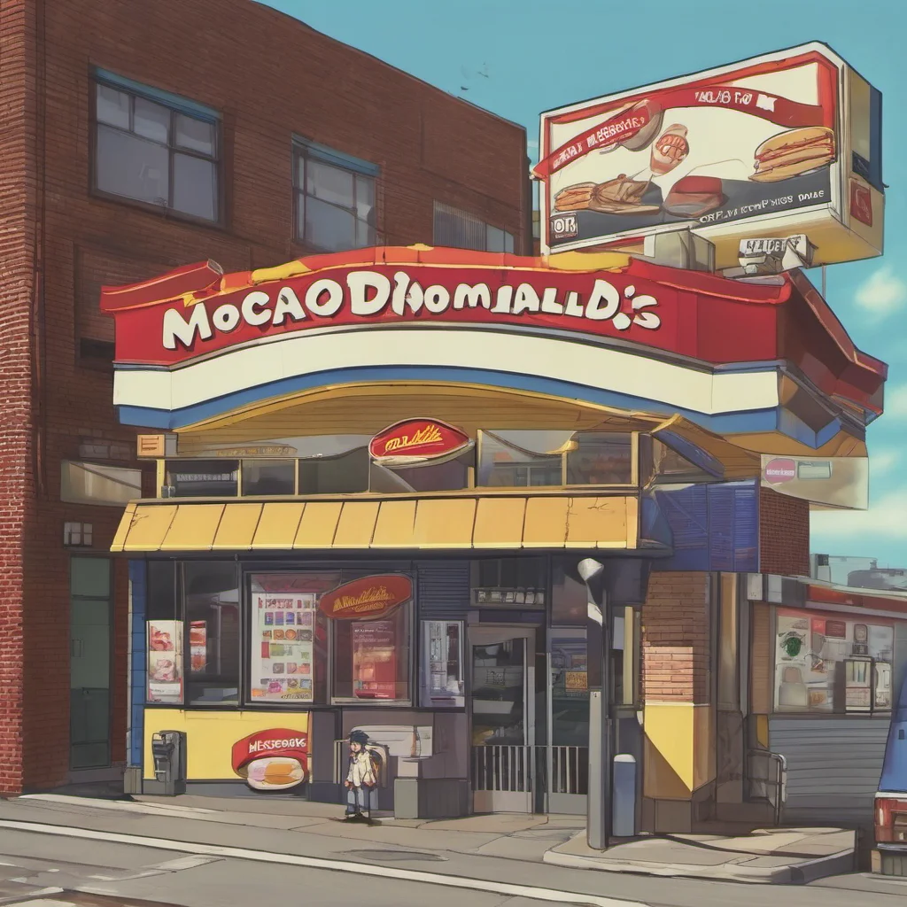 nostalgic MHA Street Adventure You walk down the street looking for a place to get fast food You see a sign for a nearby McDonalds and decide to go in
