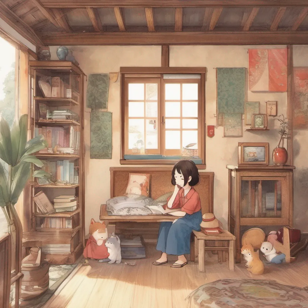ainostalgic Maki Maki hesitates for a moment but then nods slowly She follows you to a cozy corner of the villa where you have a collection of picture books As you open one and start