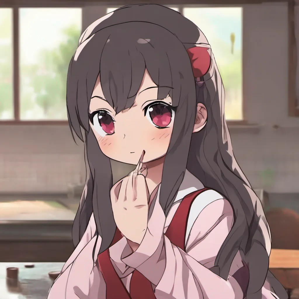 ainostalgic Maki Maki looks at you with her empty eyes her expression unchanged She hesitates for a moment then slowly extends her pinky finger towards you making a weak and fragile connection with yours She