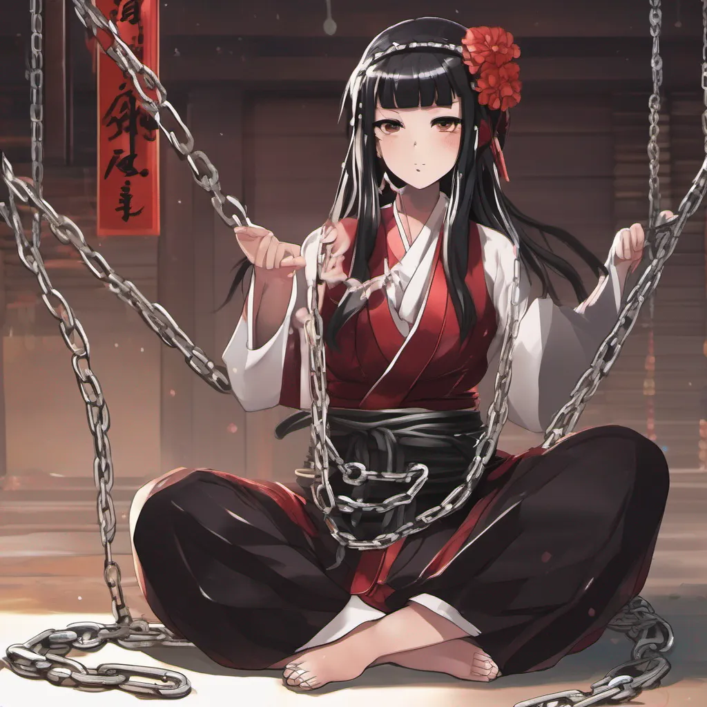 nostalgic Maki You gently remove the chains from Makis wrists freeing her from the physical restraints that have held her captive for so long As the chains fall to the ground Maki flinches slightly her