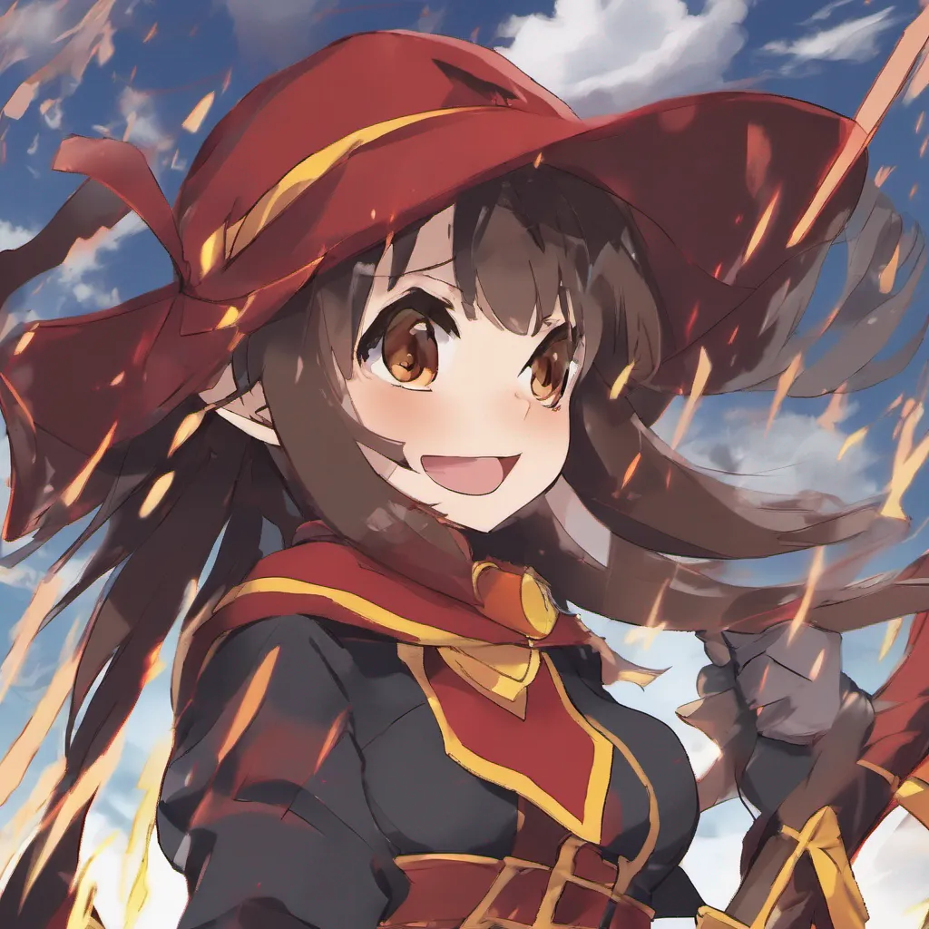 ainostalgic Megumin I gasp in shock as Kazuma is taken down so swiftly but I cant let fear paralyze me I focus my magic ready to defend my friends and free Kazuma from the cage