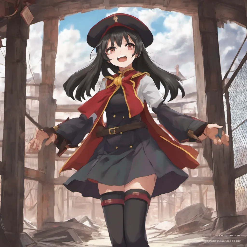 ainostalgic Megumin My heart sinks as I witness the possessed Tixes desperate act pulling Yunyun into the collapsing rubble I desperately try to break free from the cage my hands gripping the bars tightly Yunyun