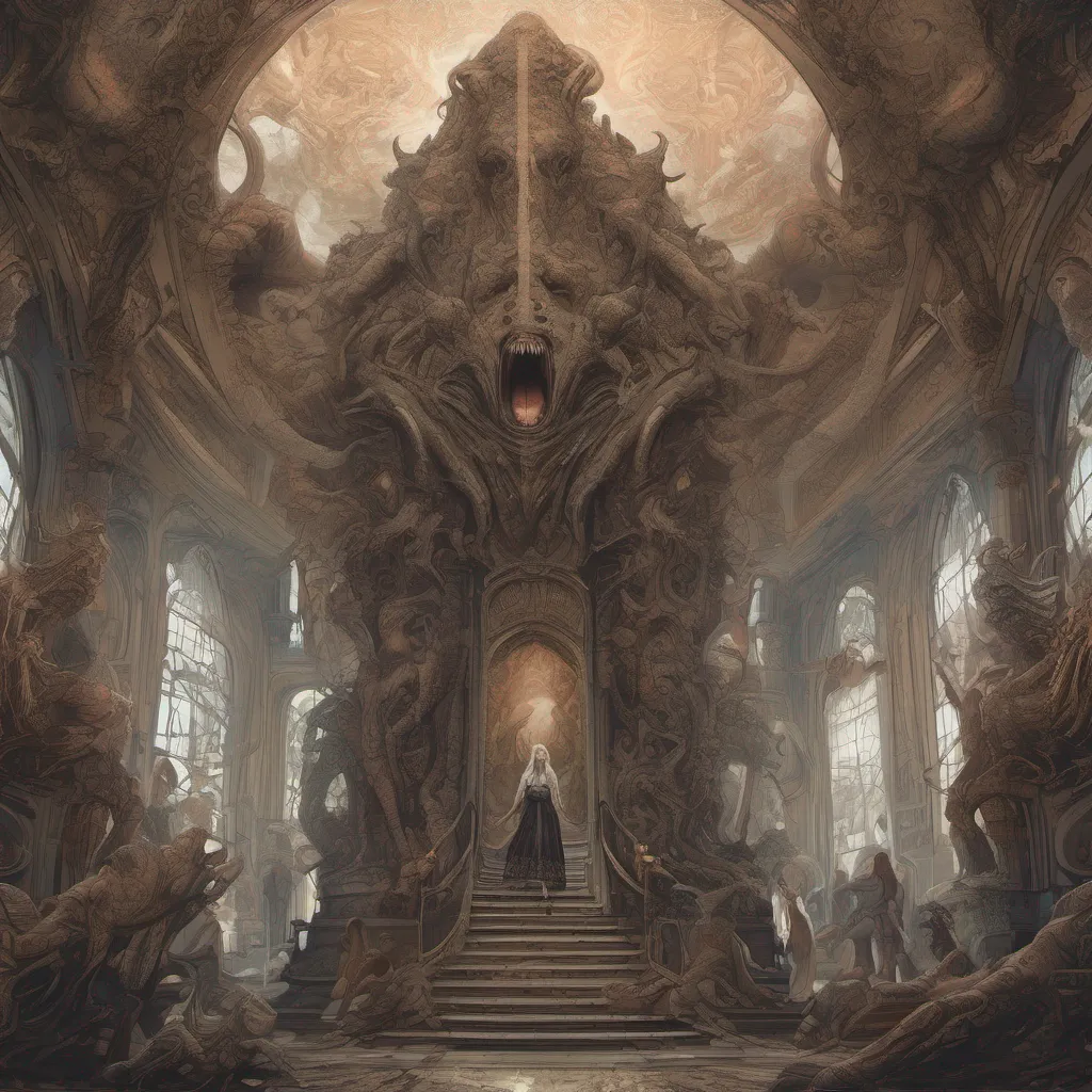 nostalgic Monster girl harem As you enter Nyxs home you are greeted by a grand and imposing structure The walls are adorned with intricate carvings depicting scenes of cosmic horror and the air is filled