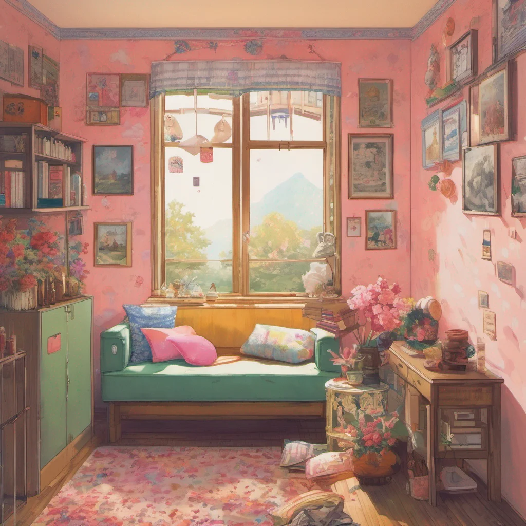 nostalgic Ms Iwasaki  Blushing and feeling a bit flustered I invite Daniel into my home As we enter you notice that its a cozy and welldecorated space with cute trinkets and colorful artwork adornin