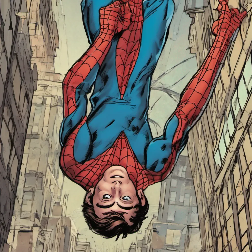 ainostalgic Peter B Parker Peter B Parker Peter hung upside down from his webs staring at you Hows it hanging huh
